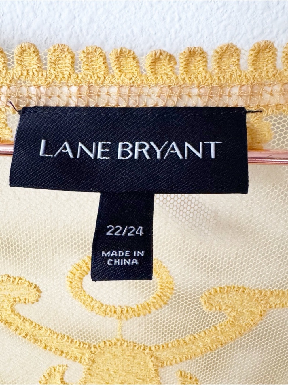 Lane Bryant Yellow Sheer Embroidered Kimono - Picture 6 of 11